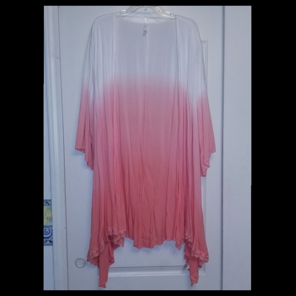 Xhilaration Sweaters - Xhilaration Dip Dye Cardigan Swim Coverup 2X 3X